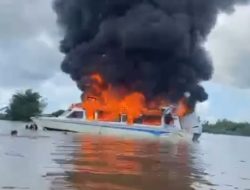Breaking News! Wakil Bupati Kubar Selamat dari Kebakaran Speedboat di Muara Kaman